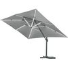 Parasol De Jardin Led Alu "sun 3 Luxe" - Cuadrado -  3 X 3 M - Gris