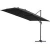 Parasol Lateral De Jardín Alu "sun 3" – Cuadrado – 3 X 3 M – Negro + Funda Protectora