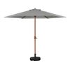 Parasol De Jardin Alu Acabado Madera "luz" - Redondo - Gris - Ø 3m - Con Base