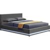 Cama Con Led "anastasia" - 140 X 190 Cm - Gris Oscuro