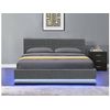 Cama Con Led "anastasia" - 140 X 190 Cm - Gris Oscuro