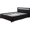 Cama Led "nico" 140 × 190 Cm - Negro