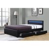 Cama Led "nico" 140 × 190 Cm - Negro