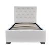 Cama Simple Con Cofre "tino" - 90 × 190 Cm - Blanco