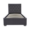 Cama Simple Con Cofre "tino" - 90 × 190 Cm - Gris