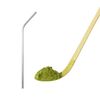 Cucharita De Té Matcha Chashaku + 4 Pajitas De Acero Inoxidable