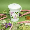 Tetera De Porcelana Con Flores 250ml + Té De Menta Y Regaliz Ecológico