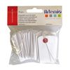 150 Mini Etiquetas Blancas Con Hilo Metálico 3 X 5,5 Cm