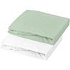 Pack De 2 Sábanas Bajeras-70x140cm- Blanco/gris Verde Domiva