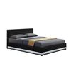 Cama Negra Con Caja De Almacenaje Y Led 140x190 New York