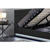 Cama Negra Con Caja De Almacenaje Y Led 140x190 New York