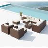 Conjunto De Jardín Modular 13/14 Personas Resina Trenzada Marrón/blanc Stalla