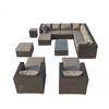 Conjunto De Jardín Modular 13/14 Pers Resina Trenzada Negro/gris Stalla