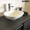 Colección Bora - Lavabo Sobre Encimera Ovalado De 47 Cm En Solid Surface - Ambra