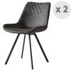 Falcon-silla De Microfibra Marrón Oscuro Patas Metálicas Negras (x2)
