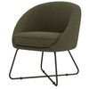 Jonas-fauteuil Lounge En Tissu Bouclette Army Et Pieds Métal Noir