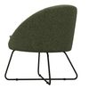 Jonas-fauteuil Lounge En Tissu Bouclette Army Et Pieds Métal Noir