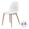 Ester-silla Blanca Y Metal Roble (x4)