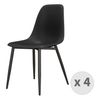 Ester-silla Negra Y Metal Negro (x4)