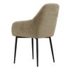 Gabin-sillón De Mesa Terciopelo Taupe Y Metal Negro (x2)