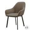 Victor-silla Terciopelo Marron Y Metal Negro (x2)