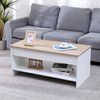 Mesa Baja Con Tapa Elevable Blanca Y Madera Hedda