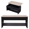 Mesa Baja Con Tapa Elevable Negra Y Madera Hedda