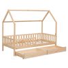 Cama Cabaña Con Cajones De Madera Para Niños Marceau 190x90cm