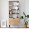 Librería De Madera Con 4 Estantes Y 2 Puertas Stinna