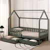 Cama Cabaña Verde Con Cajones Para Niños Marceau 190x90cm