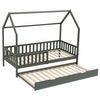 Cama Cabaña Nido Verde190x90cm Para Niños Marceau