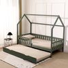 Cama Cabaña Nido Verde190x90cm Para Niños Marceau