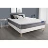 Somier + Colchón Muelles Ensacados Y Espuma Viscoelástica Con Kit De Base De Cama Blanco 200x200cm - Comodidad Equilibrado