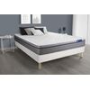 Somier + Colchón Muelles Ensacados Y Espuma Viscoelástica Con Kit De Base De Cama Blanco 180x220cm - Comodidad Equilibrado