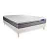 Somier + Colchón Muelles Ensacados Y Espuma Viscoelástica Con Kit De Base De Cama Blanco 140x210cm - Comodidad Equilibrado