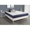 Somier + Colchón Muelles Ensacados Y Espuma Viscoelástica Con Kit De Base De Cama Blanco 180x220cm - Comodidad Equilibrado