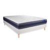 Somier + Colchón Muelles Ensacados Y Espuma Viscoelástica Con Kit De Base De Cama Blanco 180x220cm - Comodidad Equilibrado