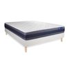 Somier + Colchón Muelles Ensacados Y Espuma Viscoelástica Con Kit De Base De Cama Blanco 180x190cm - Comodidad Equilibrado