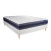 Somier + Colchón Muelles Ensacados Y Espuma Viscoelástica Con Kit De Base De Cama Blanco 160x195cm - Comodidad Equilibrado