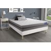 Somier + Colchón Muelles Ensacados Y Espuma Viscoelástica Con Kit De Base De Cama Blanco 160x220cm - Comodidad Moderadamente Firme