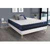 Somier + Colchón Muelles Ensacados Y Espuma Viscoelástica Con Kit De Base De Cama Blanco 140x190cm - Comodidad Muy Firme