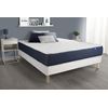 Somier + Colchón Muelles Ensacados Y Espuma Viscoelástica Con Kit De Base De Cama Blanco 180x220cm - Comodidad Equilibrado