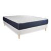 Somier + Colchón Muelles Ensacados Y Espuma Viscoelástica Con Kit De Base De Cama Blanco 160x195cm - Comodidad Equilibrado