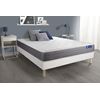 Somier + Colchón Muelles Ensacados Y Espuma Viscoelástica Con Kit De Base De Cama Blanco 180x220cm - Comodidad Moderadamente Firme