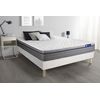 Somier + Colchón Látex Y Espuma Viscoelástica Con Kit De Base De Cama Blanco 200x200cm - Comodidad Equilibrado