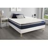 Somier + Colchón Látex Y Espuma Viscoelástica Con Kit De Base De Cama Blanco 200x200cm - Comodidad Moderadamente Firme