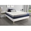 Somier + Colchón Látex Y Espuma Viscoelástica Con Kit De Base De Cama Blanco 180x220cm - Comodidad Moderadamente Firme