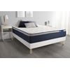 Somier + Colchón Látex Y Espuma Viscoelástica Con Kit De Base De Cama Blanco 120x190cm - Comodidad Firme