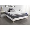 Somier + Colchón Látex Y Espuma Viscoelástica Con Kit De Base De Cama Blanco 180x190cm - Comodidad Muy Firme