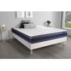 Somier + Colchón Látex Y Espuma Viscoelástica Con Kit De Base De Cama Blanco 160x220cm - Comodidad Equilibrado